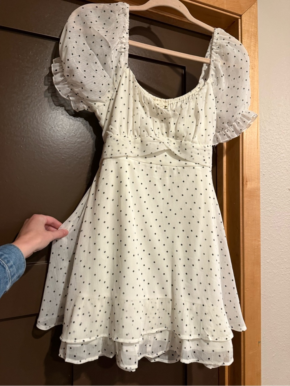 Thirty/Thirty LA Sweetheart Puff Sleeve Polka Dot Dress